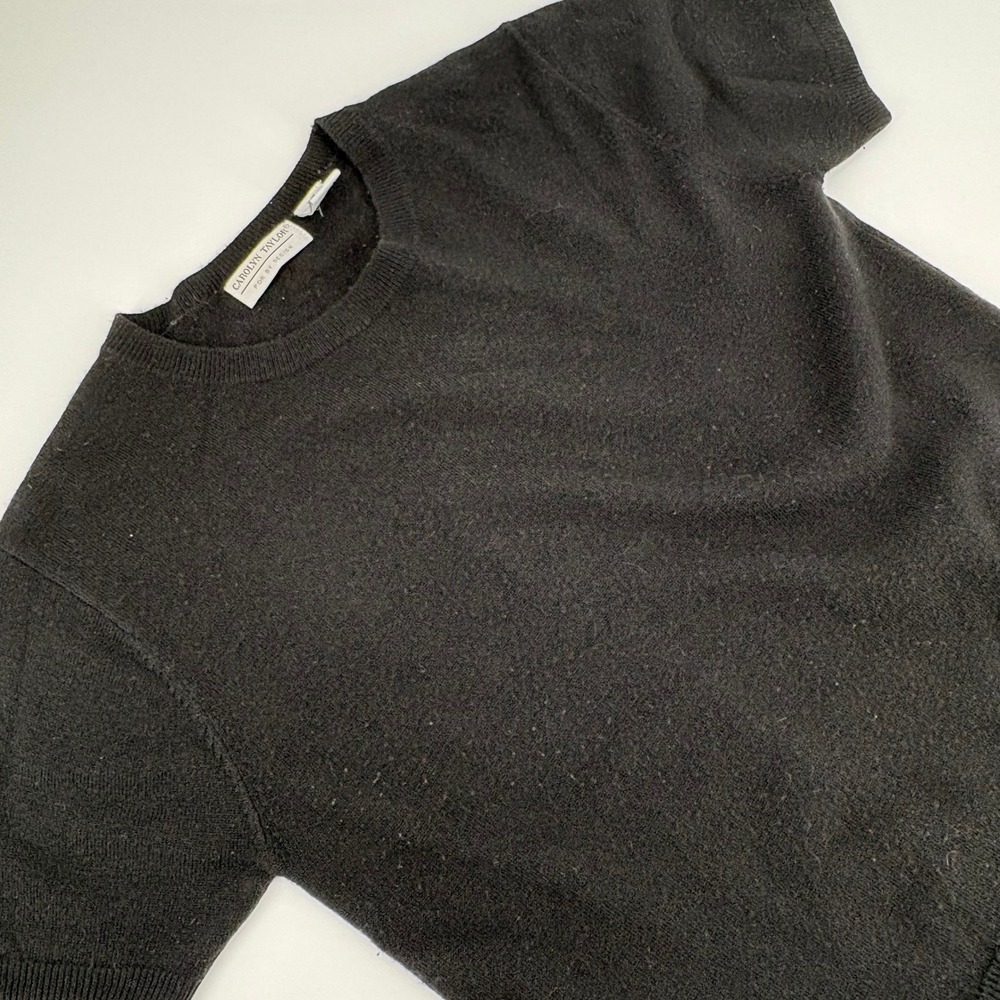 Carolyn Taylor Black Short Sleeve Crew Neck Sweater M/M Acrylic